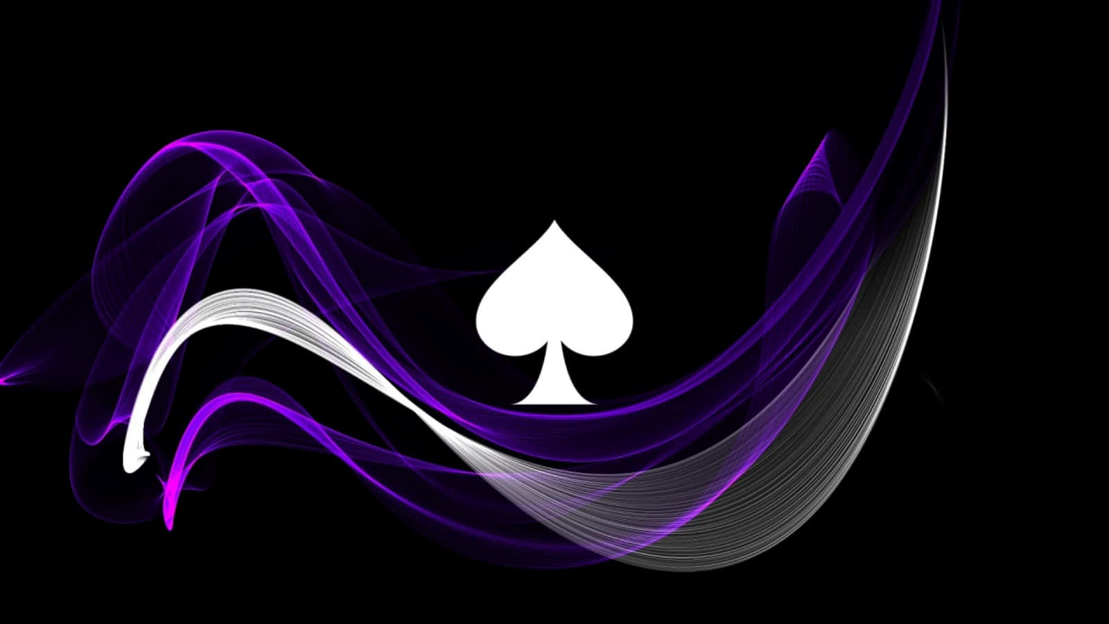 Asexual, white spade icon, purple and silver energy streams, HD Desktop Wallpaper