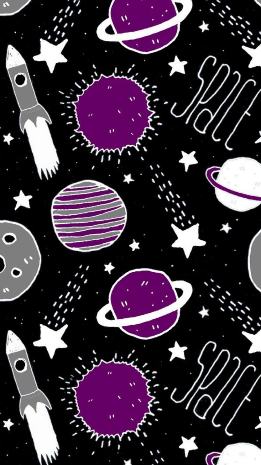 Asexuality, Purple planets, Rockets, HD Phone Wallpaper