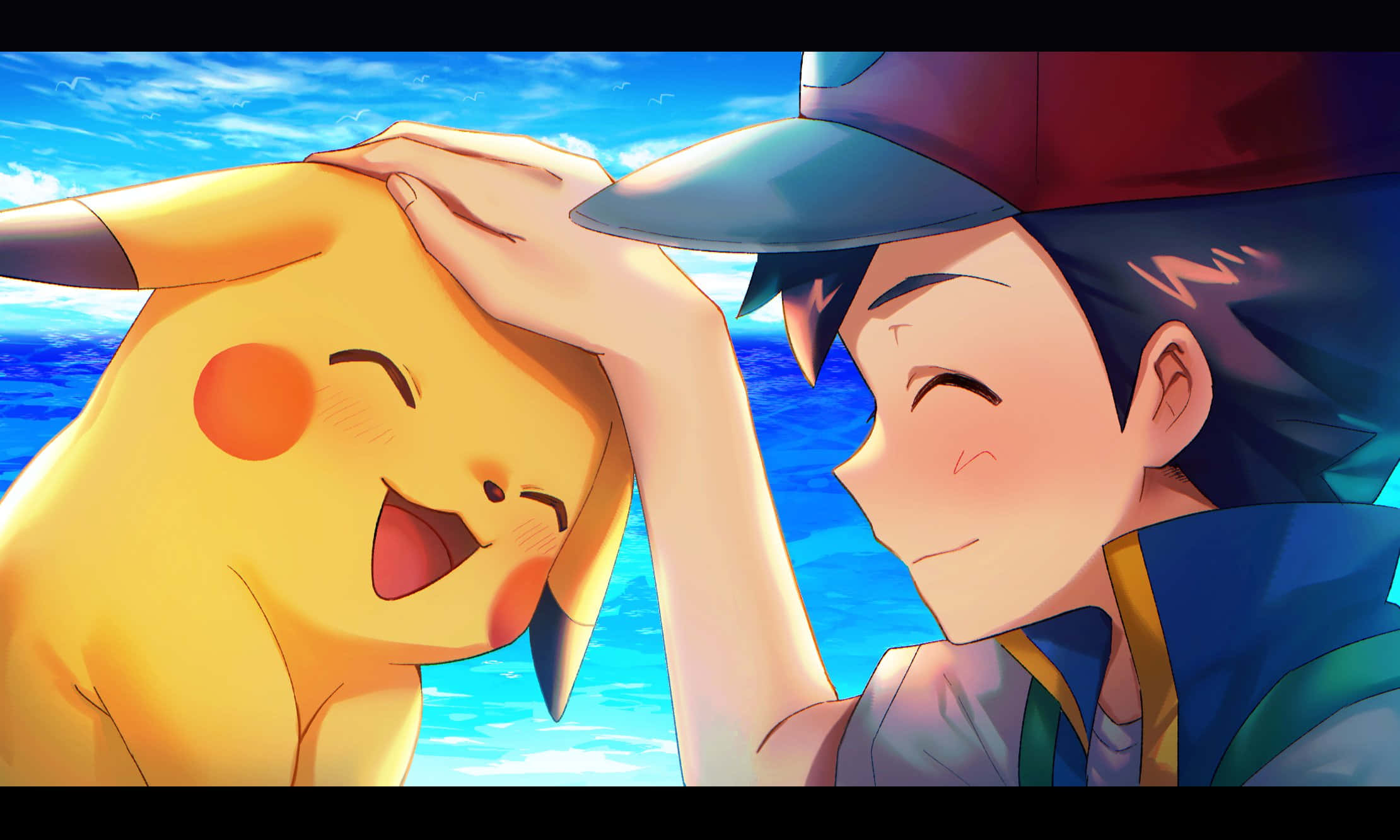 Ash, Pikachu, anime boy in a cap, Full HD Desktop Wallpaper