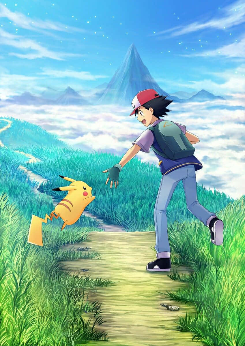 Ash And Pikachu, Pikachu, young trainer, SD Phone Wallpaper