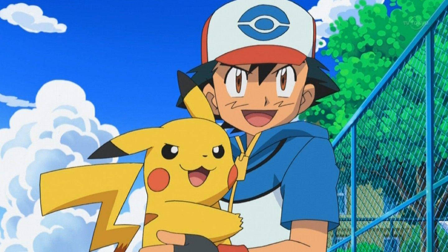 Ash, Pikachu, blue shirt, HD Desktop Wallpaper