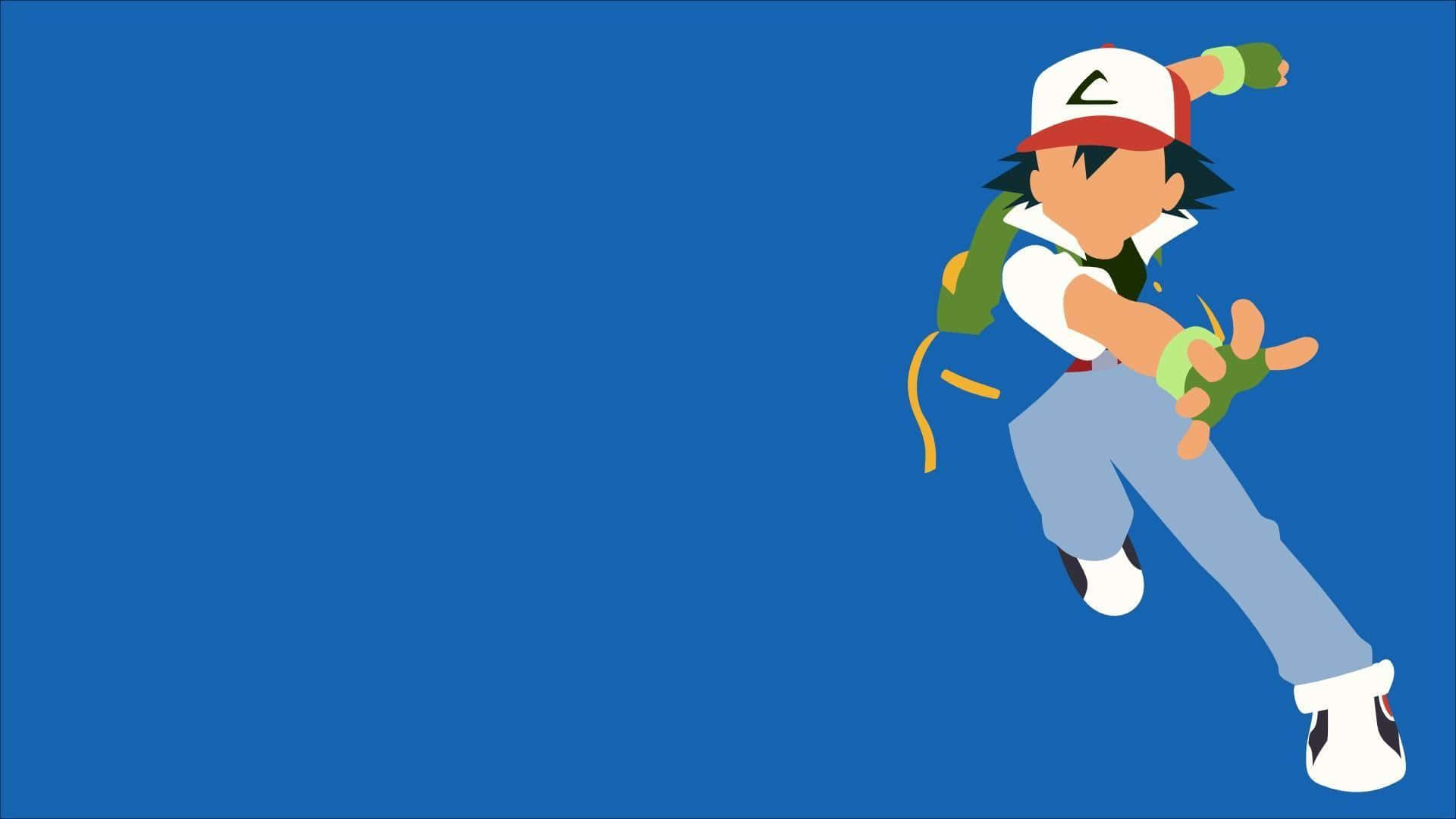 Ash Ketchum, white cap, backpack, Full HD Desktop Wallpaper