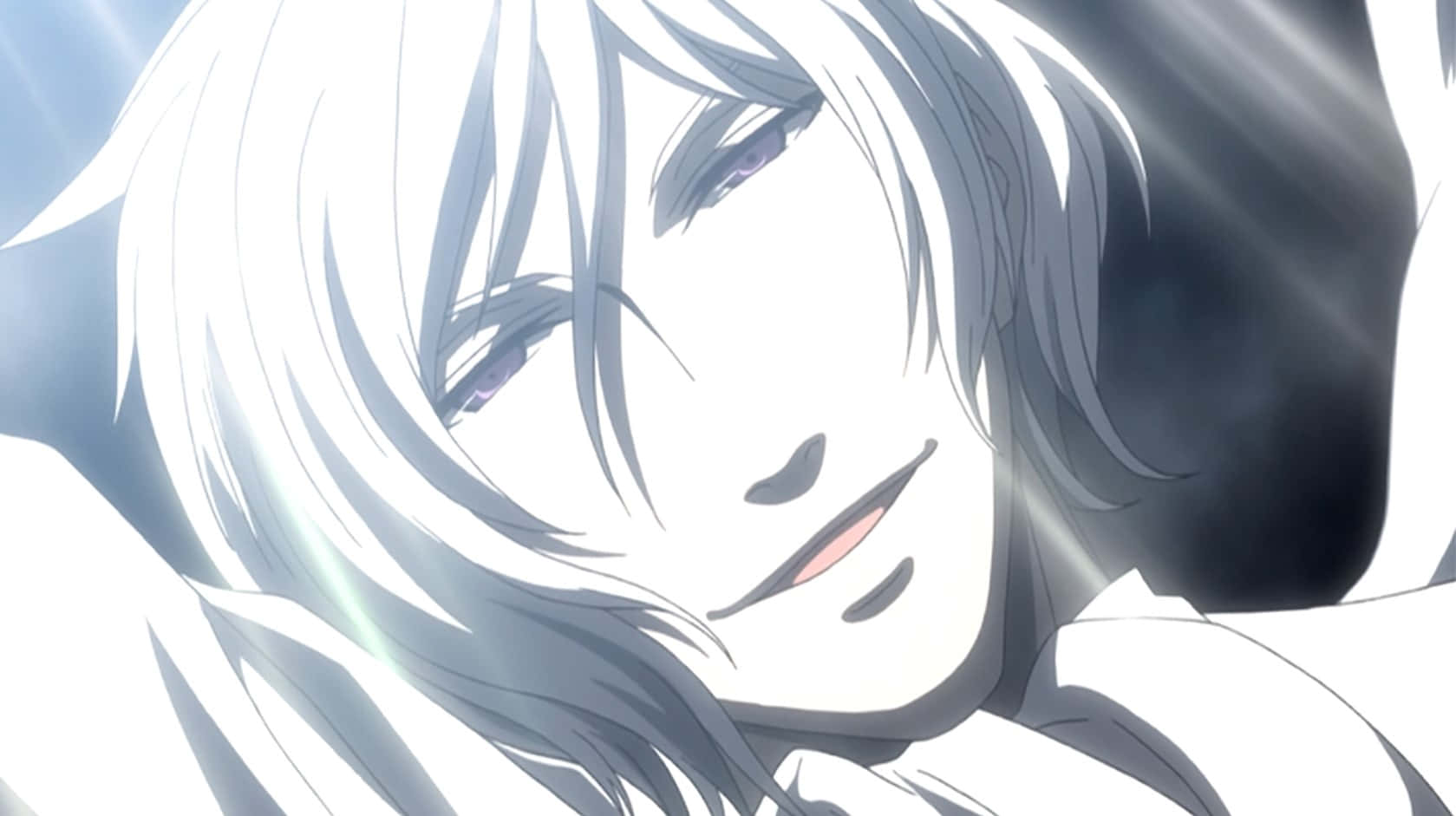 Ash Landers, white hair, purple eyes, HD Desktop Wallpaper