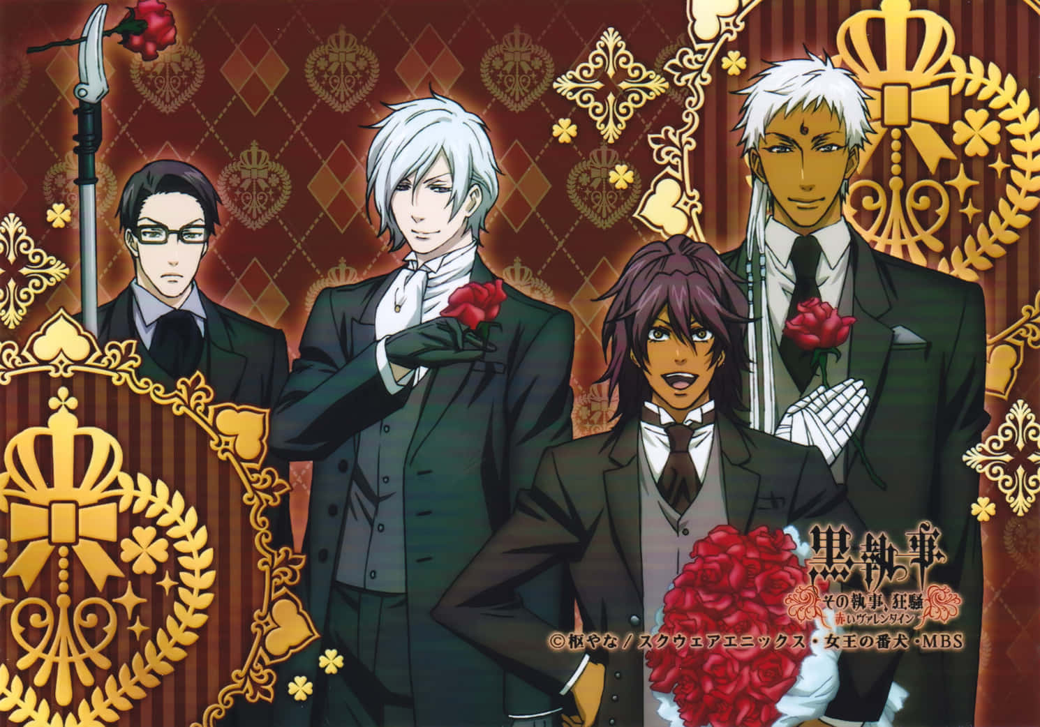 Ash Landers, red roses, formal suits, HD Desktop Wallpaper