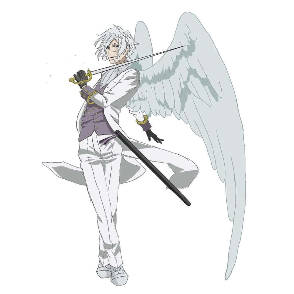 Ash Landers, anime angel, white hair, SD Desktop Wallpaper