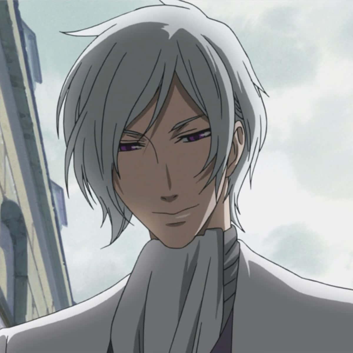 Ash Landers, silver hair, purple eyes, SD Desktop Wallpaper