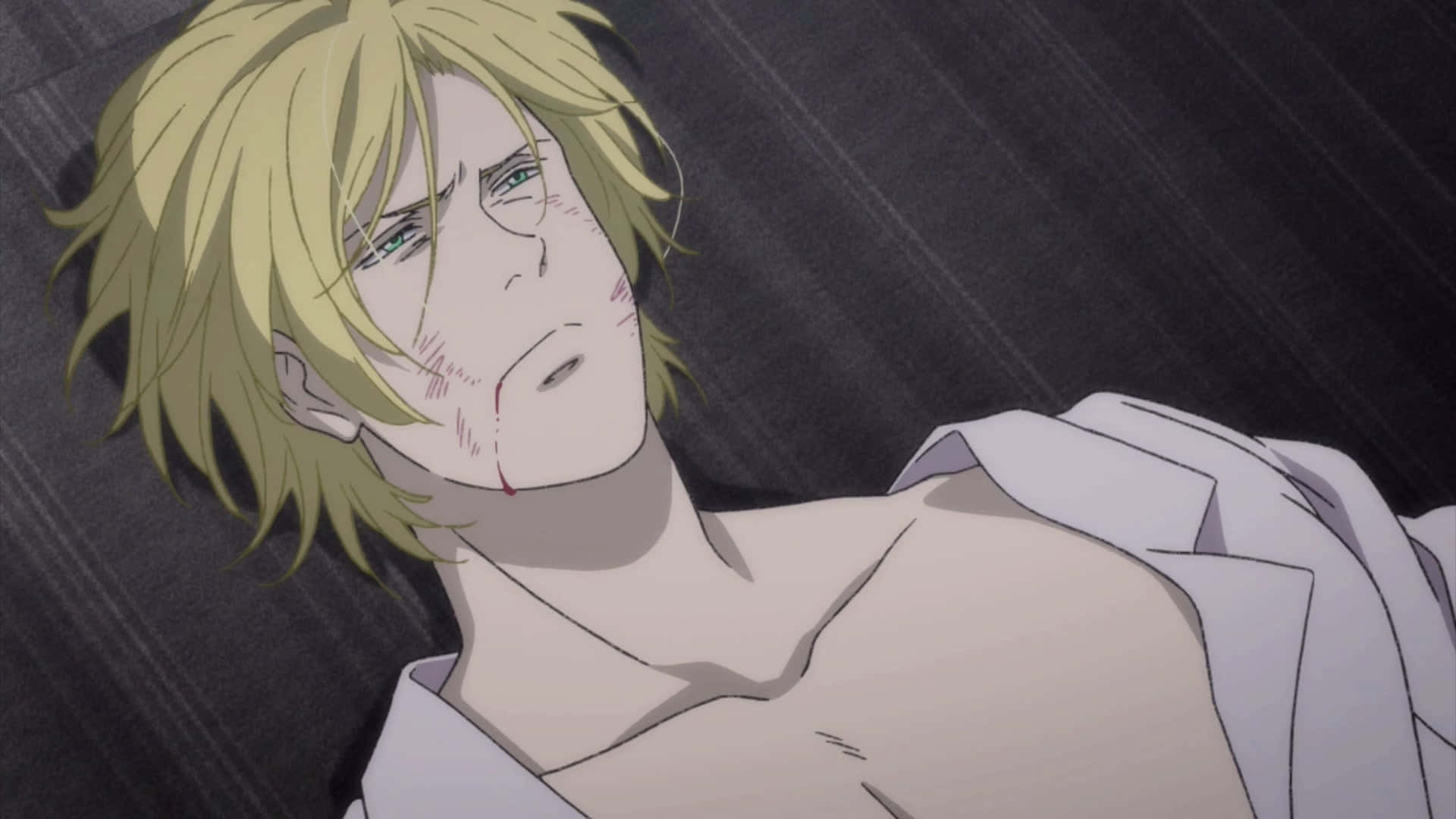 Ash Lynx, blond anime male, bloodied face, Full HD Desktop Wallpaper