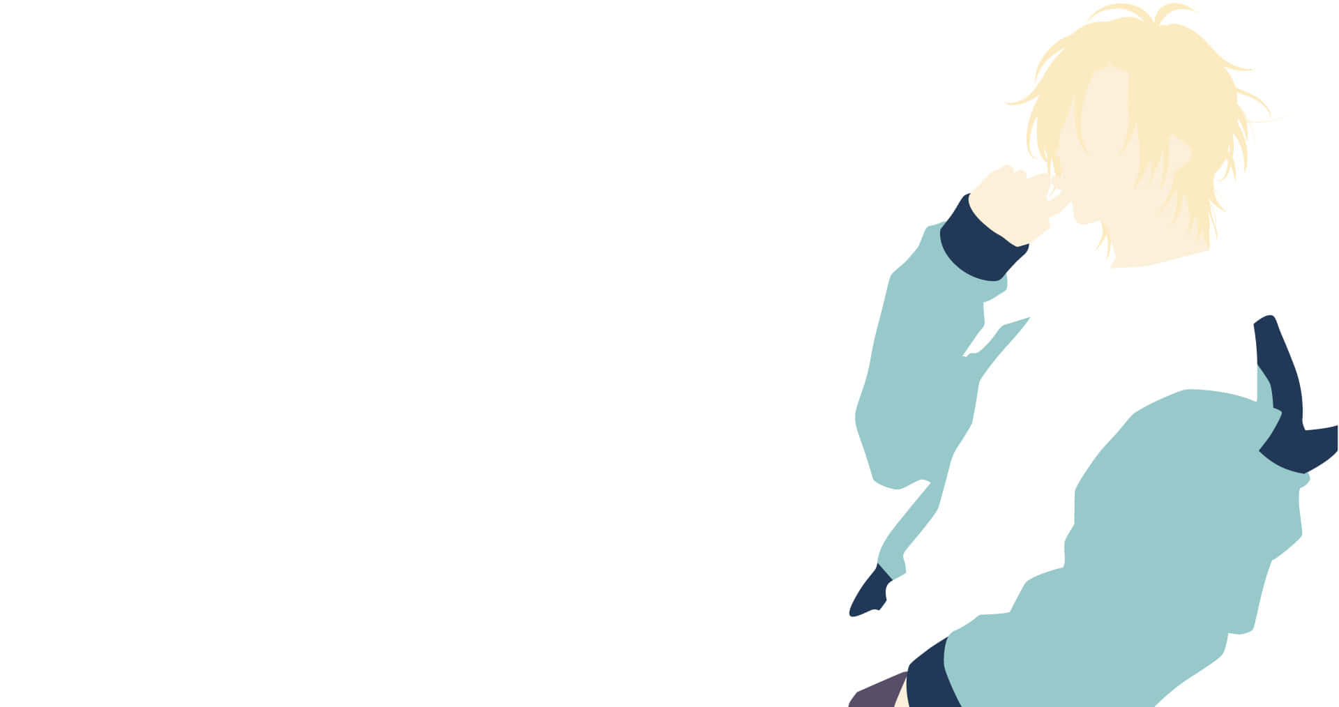 Ash Lynx, blonde-haired anime character, minimalist silhouette, Full HD Desktop Wallpaper