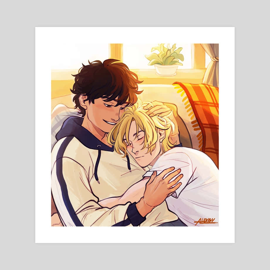 Ash Lynx, brown-haired man, blonde man, SD Desktop Wallpaper