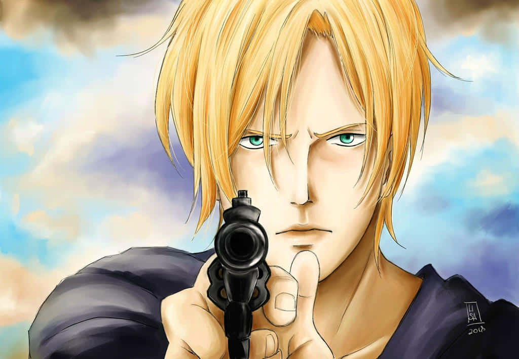 Ash Lynx, blonde anime man, green eyes, SD Desktop Wallpaper
