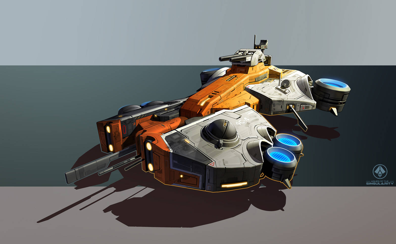 Ashes of the Singularity Escalation, scout, orange and gray panels, HD Desktop Wallpaper