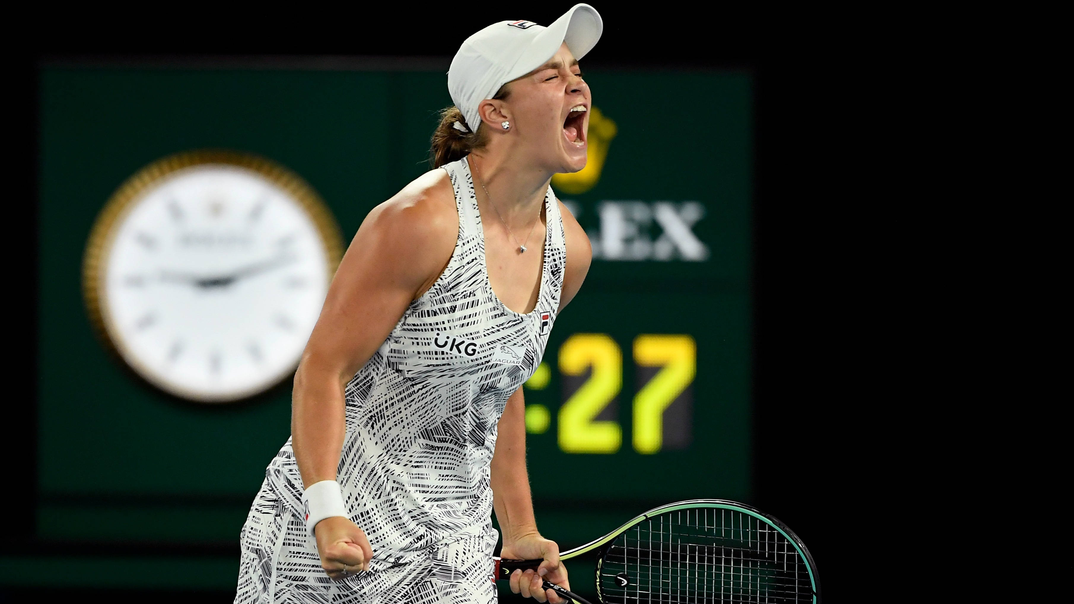 Ashleigh Barty, tennis player, racket, 2K Desktop Wallpaper