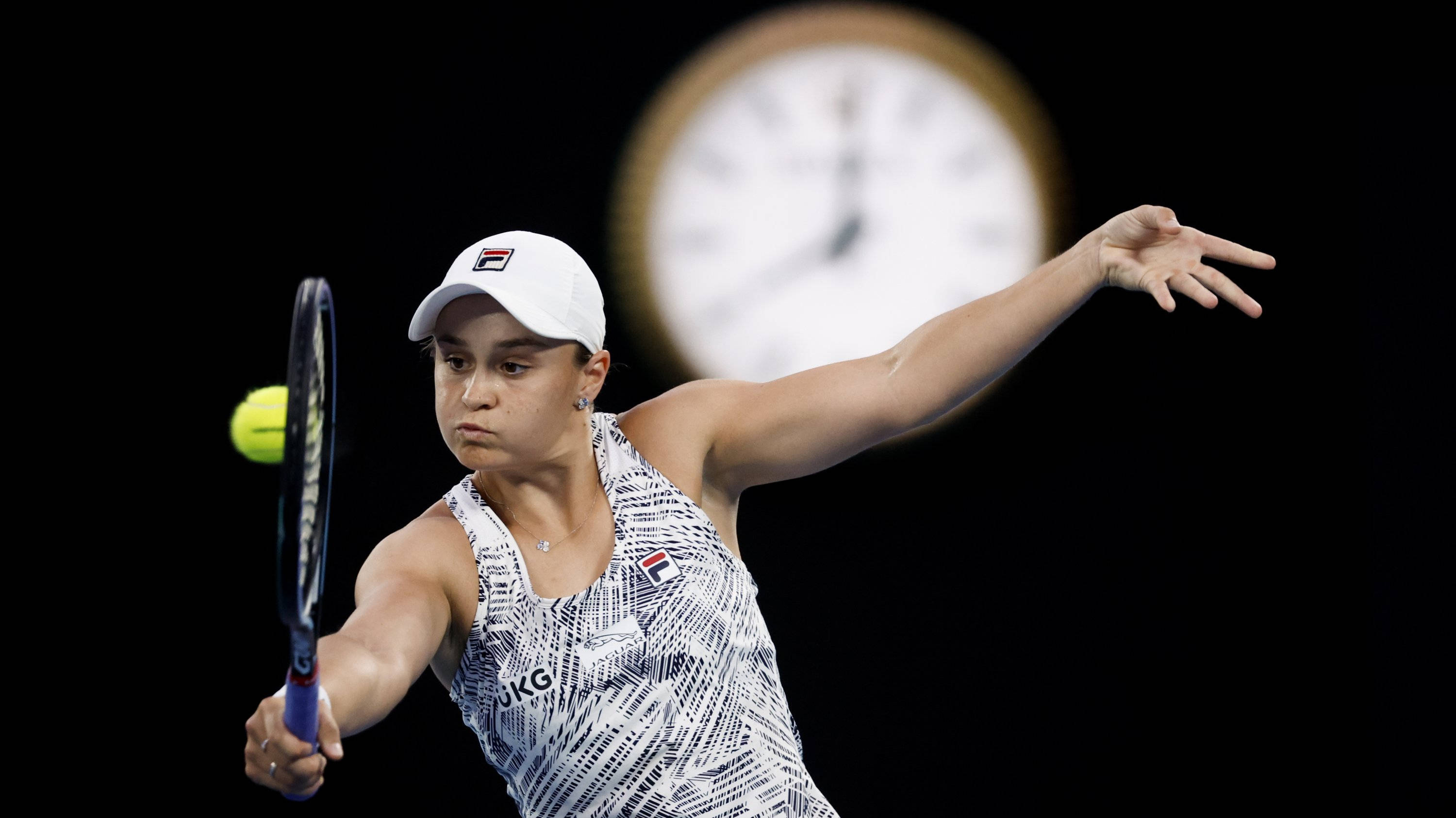 Ashleigh Barty, tennis player, yellow ball, 2K Desktop Wallpaper