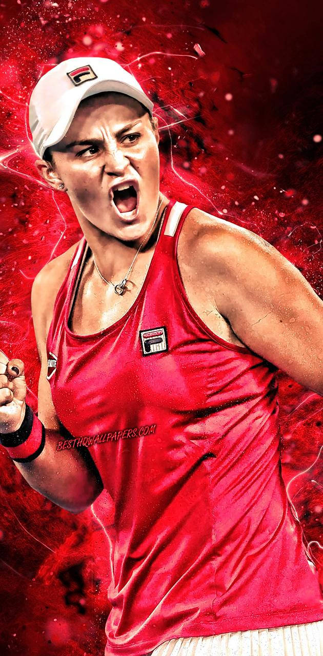 glowing red, Ashleigh Barty, tennis player, HD Phone Wallpaper