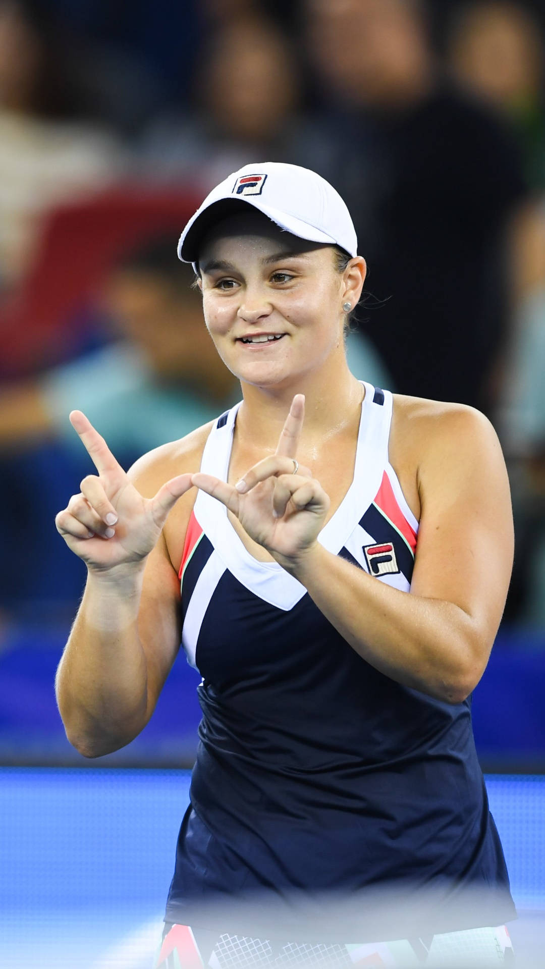 Ashleigh Barty, white cap, navy tank top, Full HD Phone Wallpaper