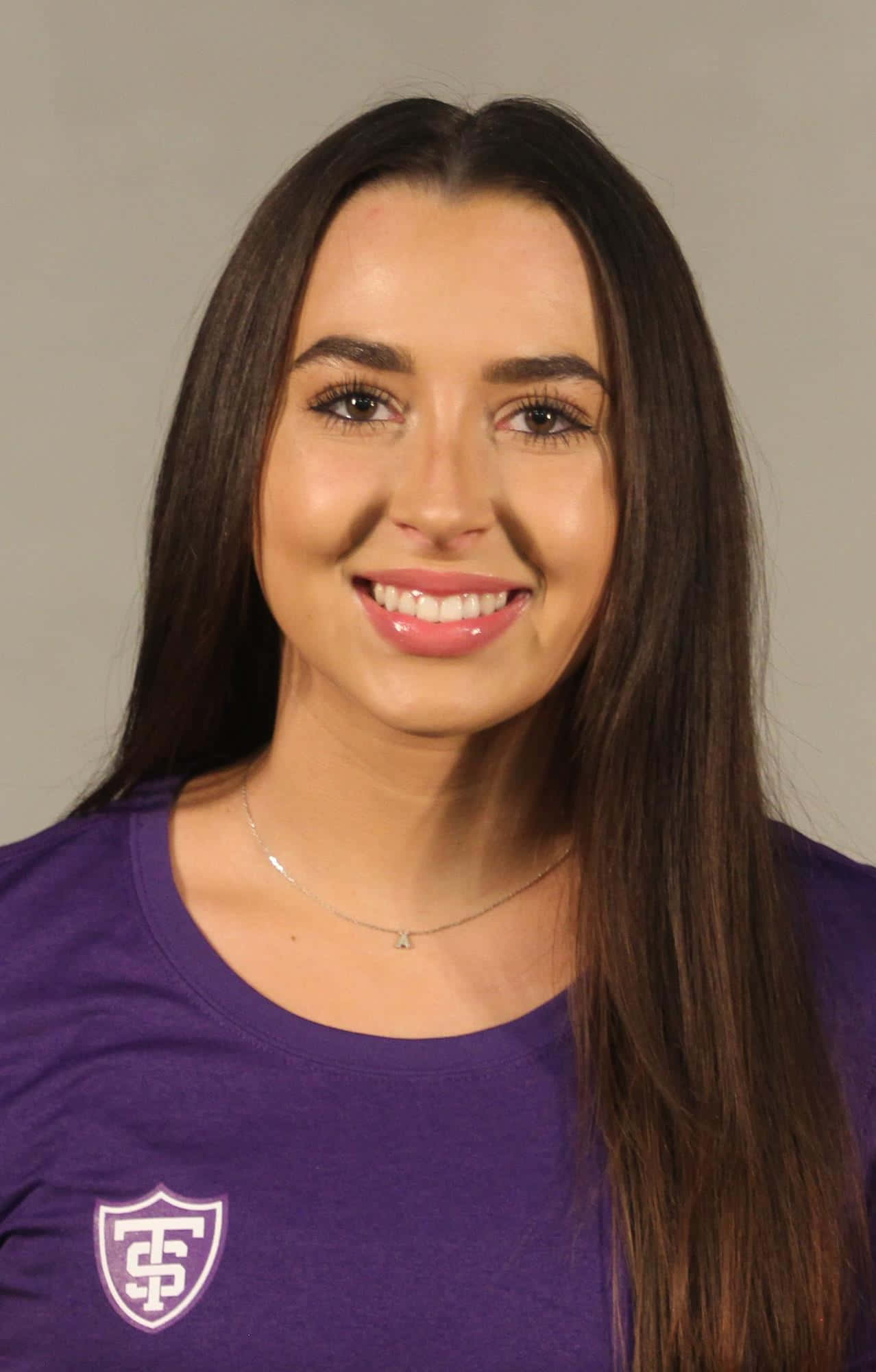 Ashley Hatch, purple t-shirt, white shield logo, Full HD Phone Wallpaper