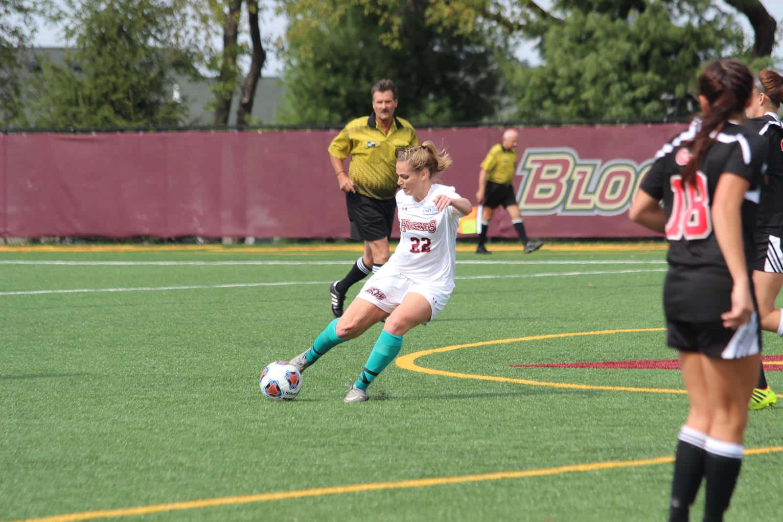 Ashley Sanchez, white jersey number 22, green turf field, HD Desktop Wallpaper