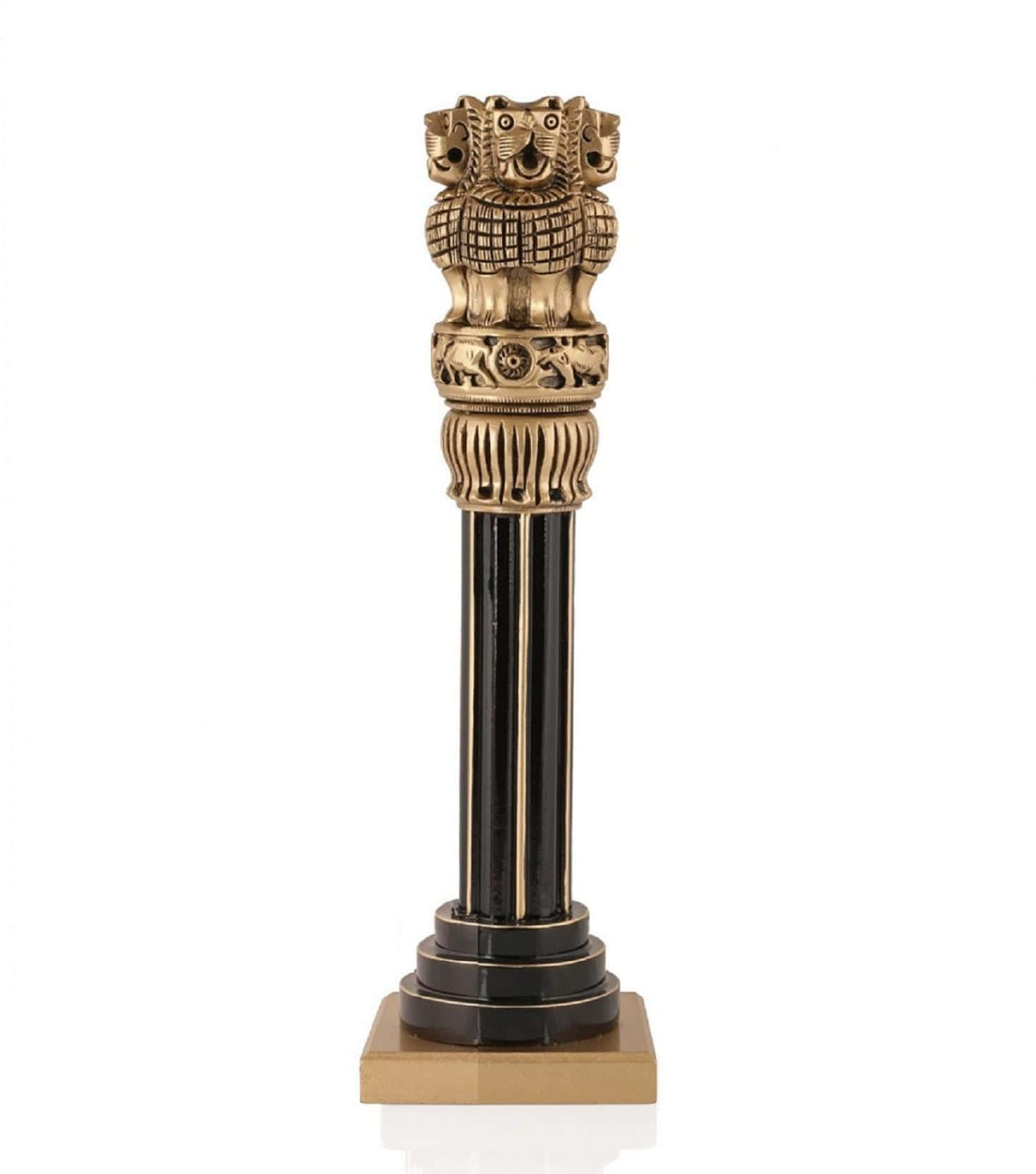 Ashoka Pillar, lion capital, golden ornate column, HD Phone Wallpaper