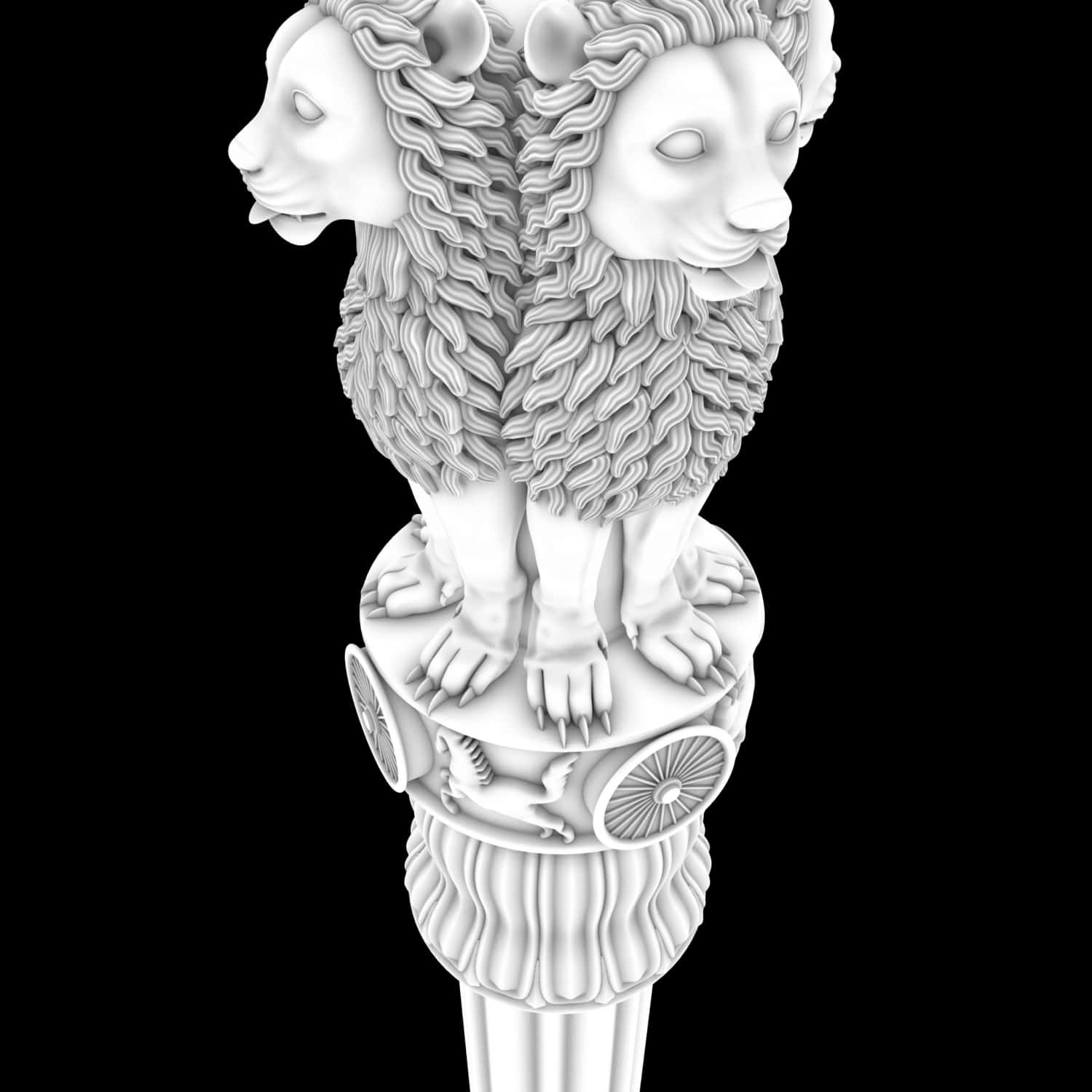 Ashoka Pillar, gray statue, white lion capital sculpture, HD Desktop Wallpaper