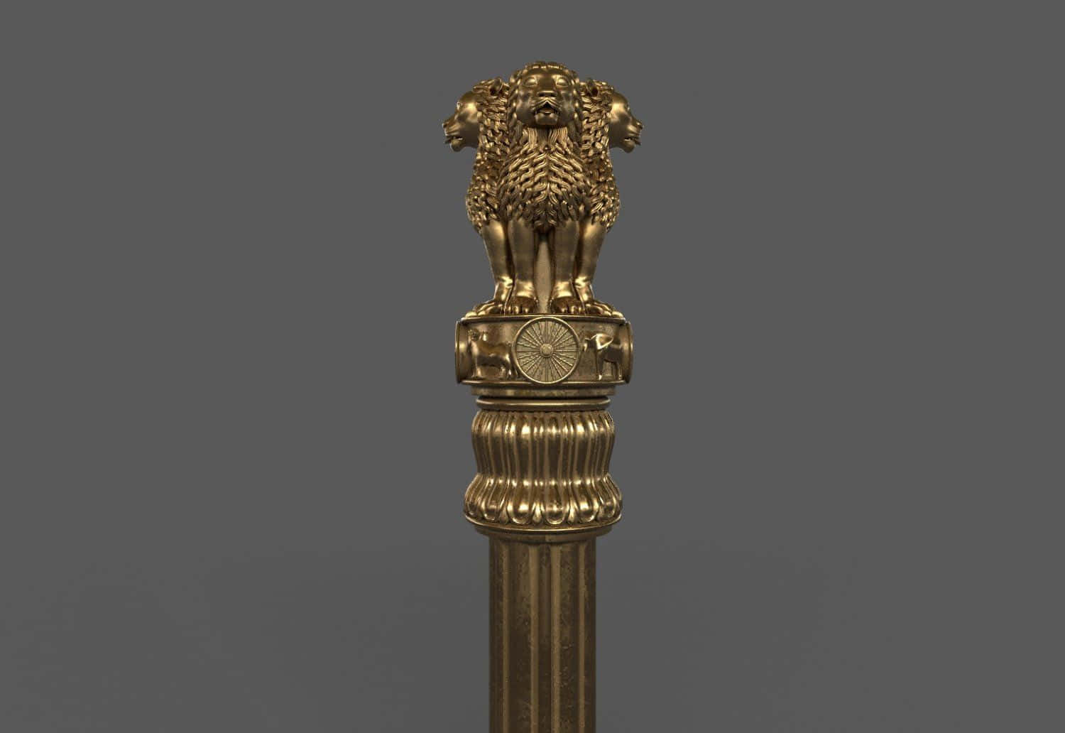 Ashoka Pillar, four lions, fluted column, HD Desktop Wallpaper