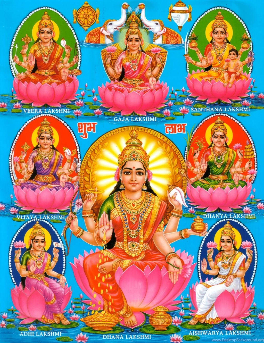 Ashta Lakshmi, Hindu goddess, nine Hindu goddesses, HD Phone Wallpaper
