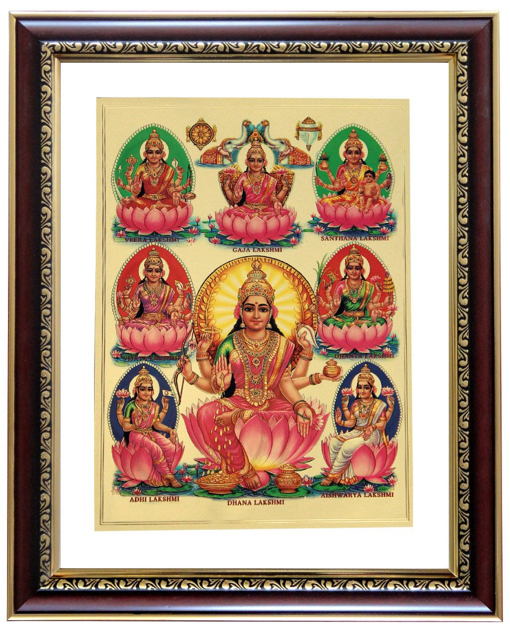 Ashta Lakshmi, Hindu goddesses of wealth, pink lotus, HD Phone Wallpaper