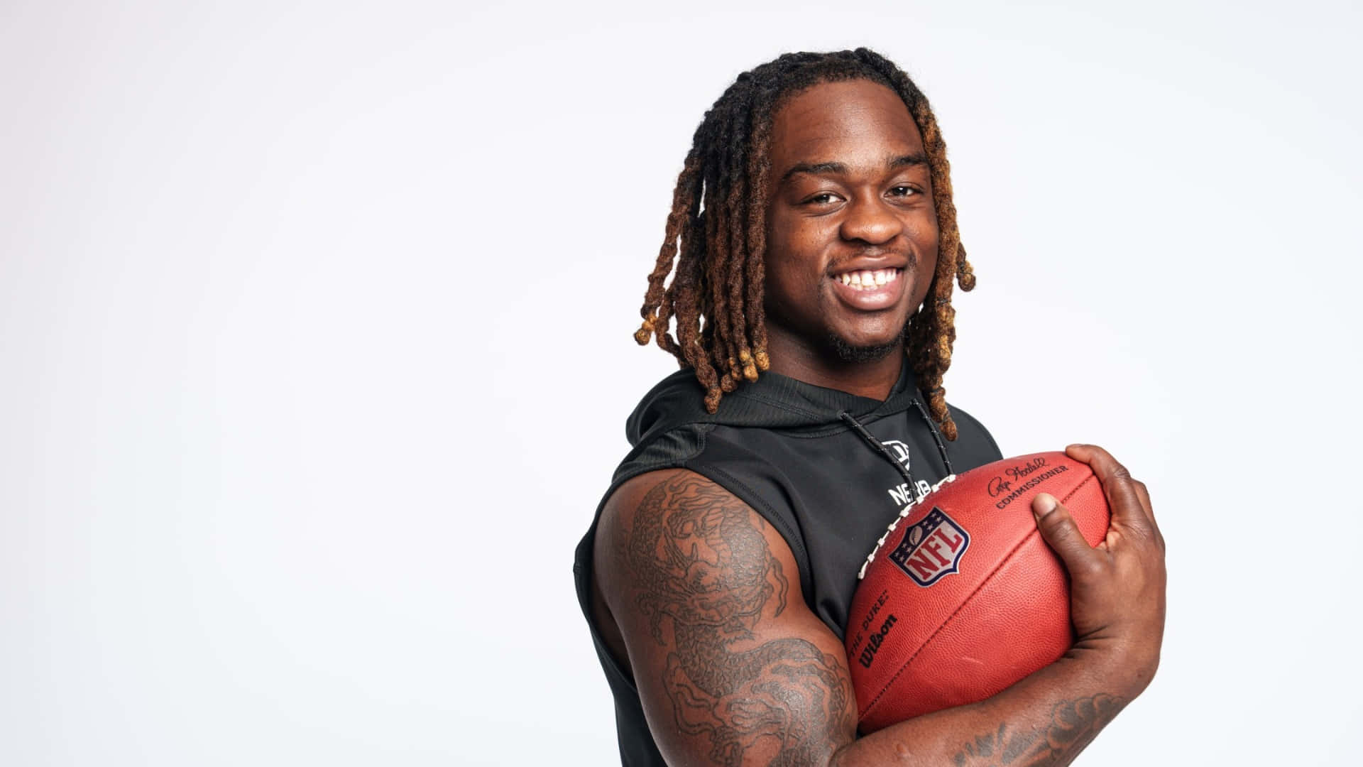Ashton Jeanty, football player, braided hair, Full HD Desktop Wallpaper