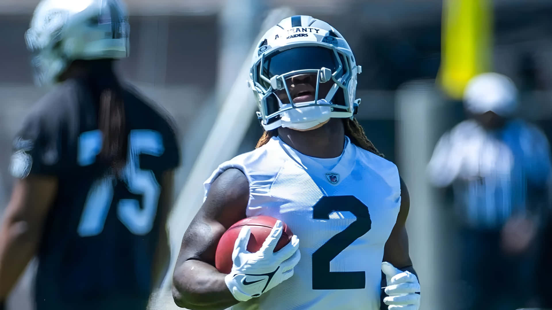 Ashton Jeanty, white jersey, number two, Full HD Desktop Wallpaper