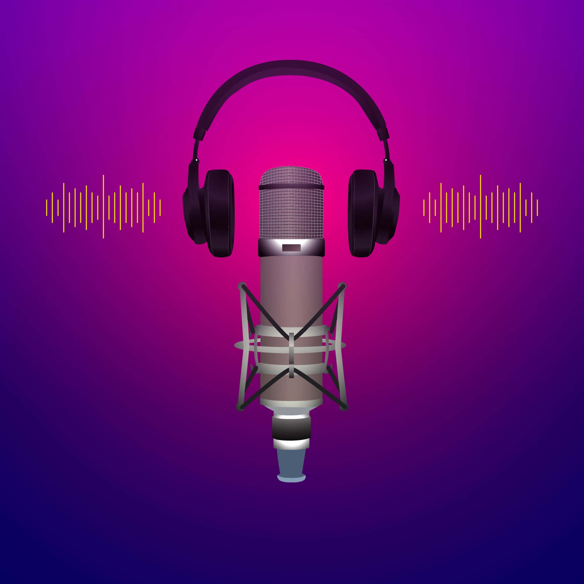 ASMR, professional studio microphone, headphones, Full HD Desktop Wallpaper
