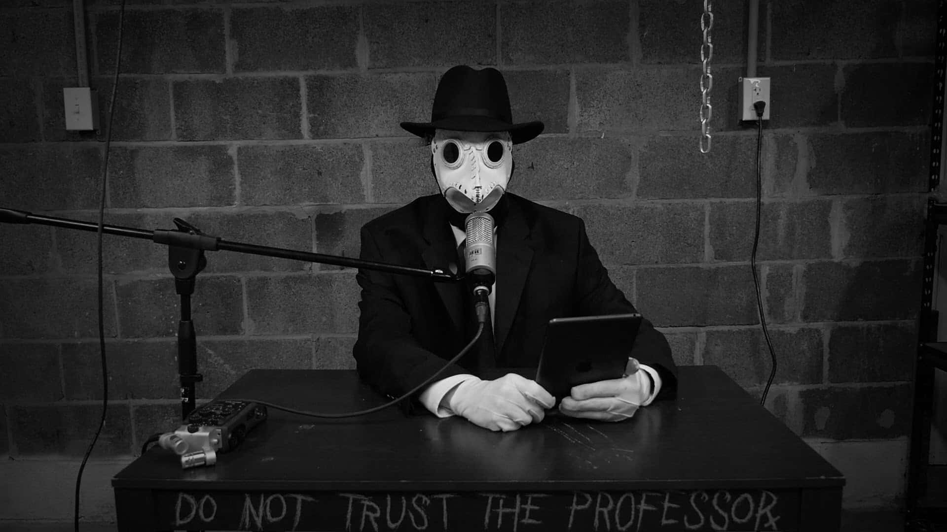 mask, suit, fedora, Full HD Desktop Wallpaper