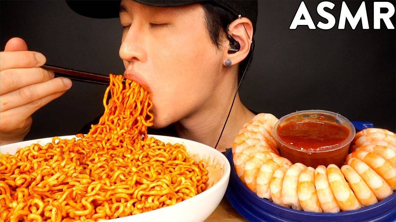 Noodle Asmr, spicy ramen noodles, shrimp, HD Desktop Wallpaper