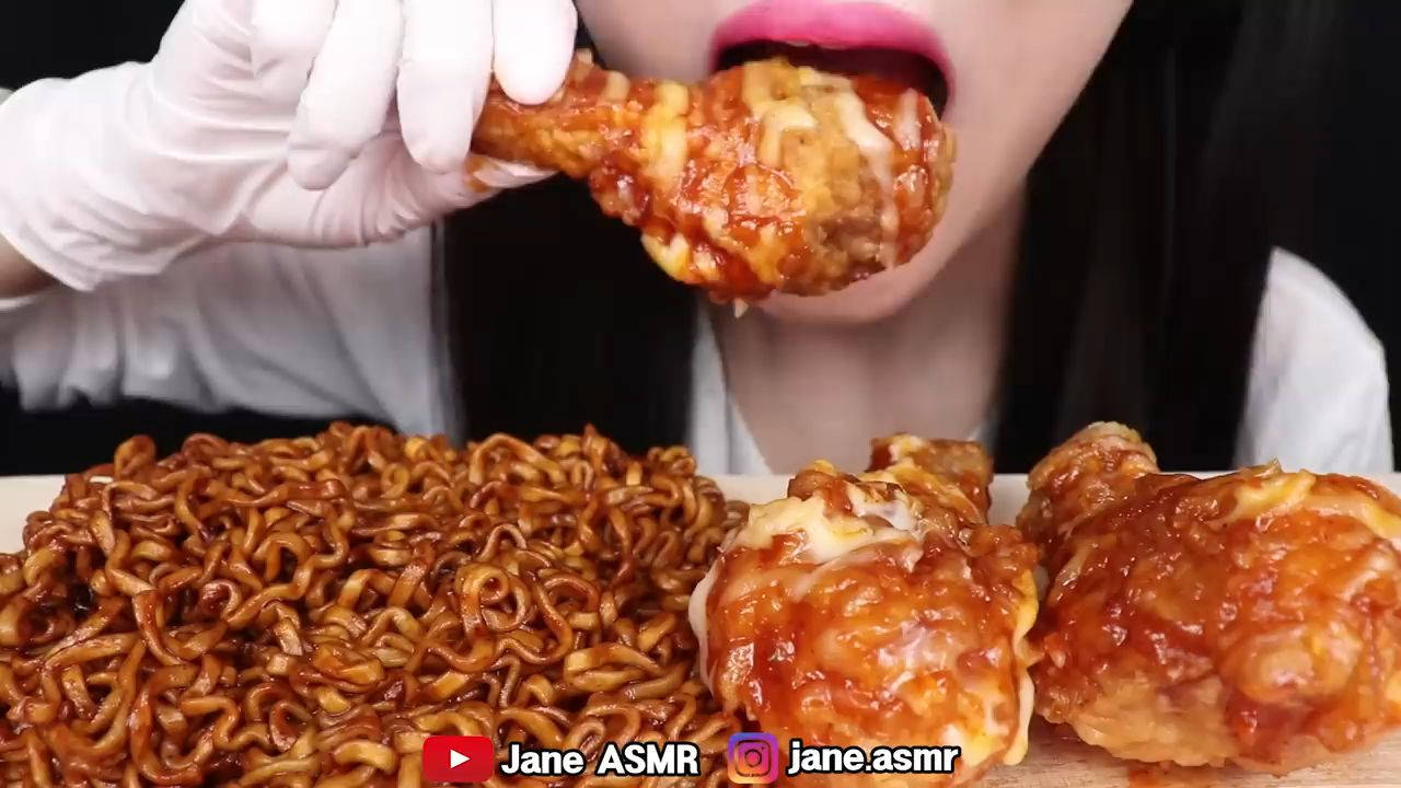 ASMR, white gloves, glossy spicy chicken drumstick, HD Desktop Wallpaper