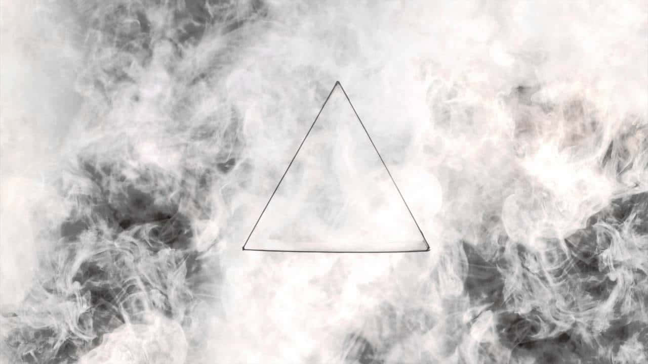 ASMR, black triangle, swirling gray and white smoke, HD Desktop Wallpaper