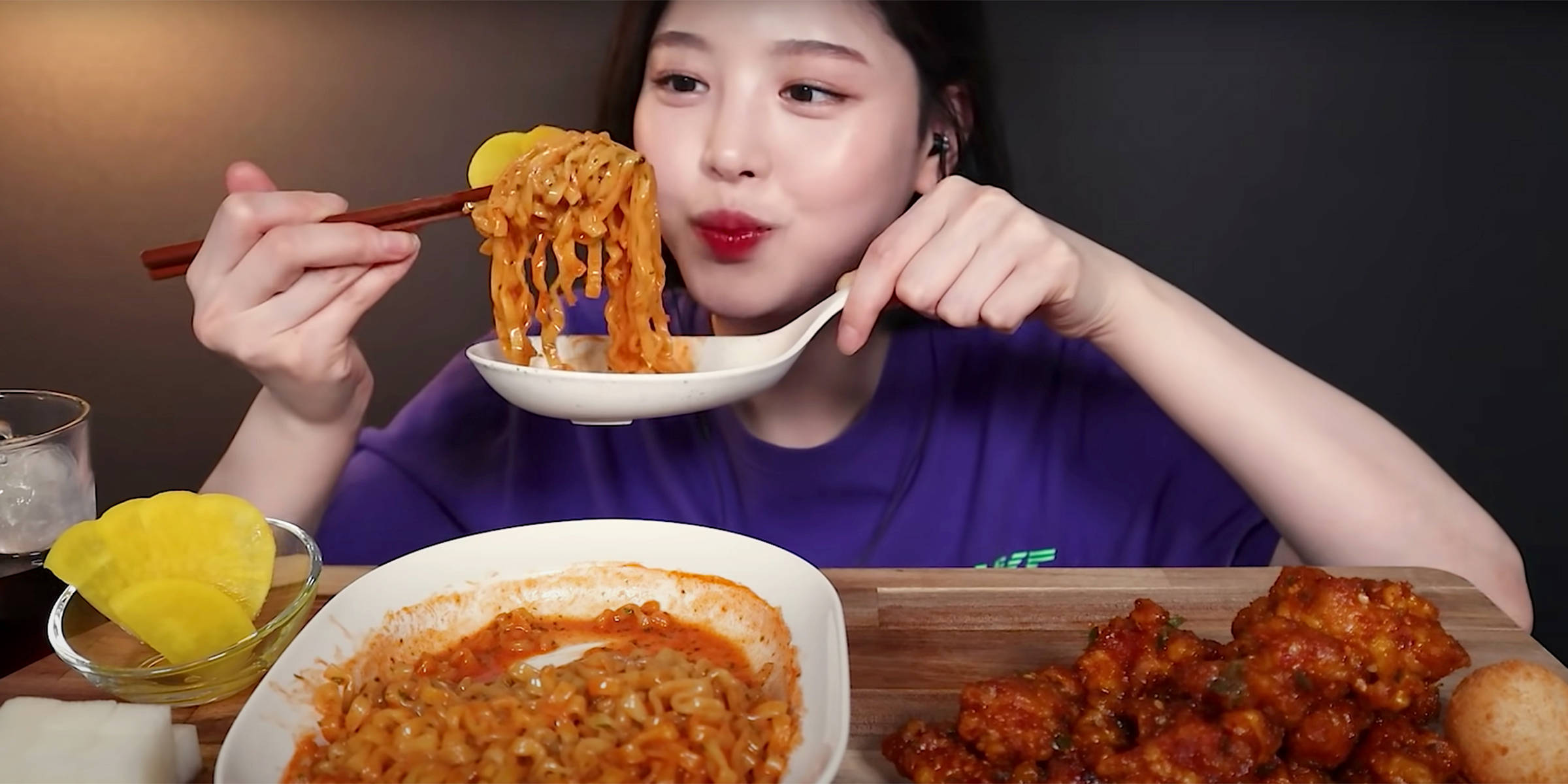 Asmr, 2400 x 1200, spicy Korean noodles, Full HD Desktop Wallpaper