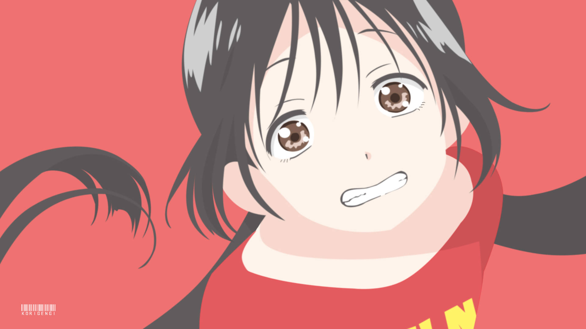 Hanako Honda, Asobi Asobase, red shirt, Full HD Desktop Wallpaper