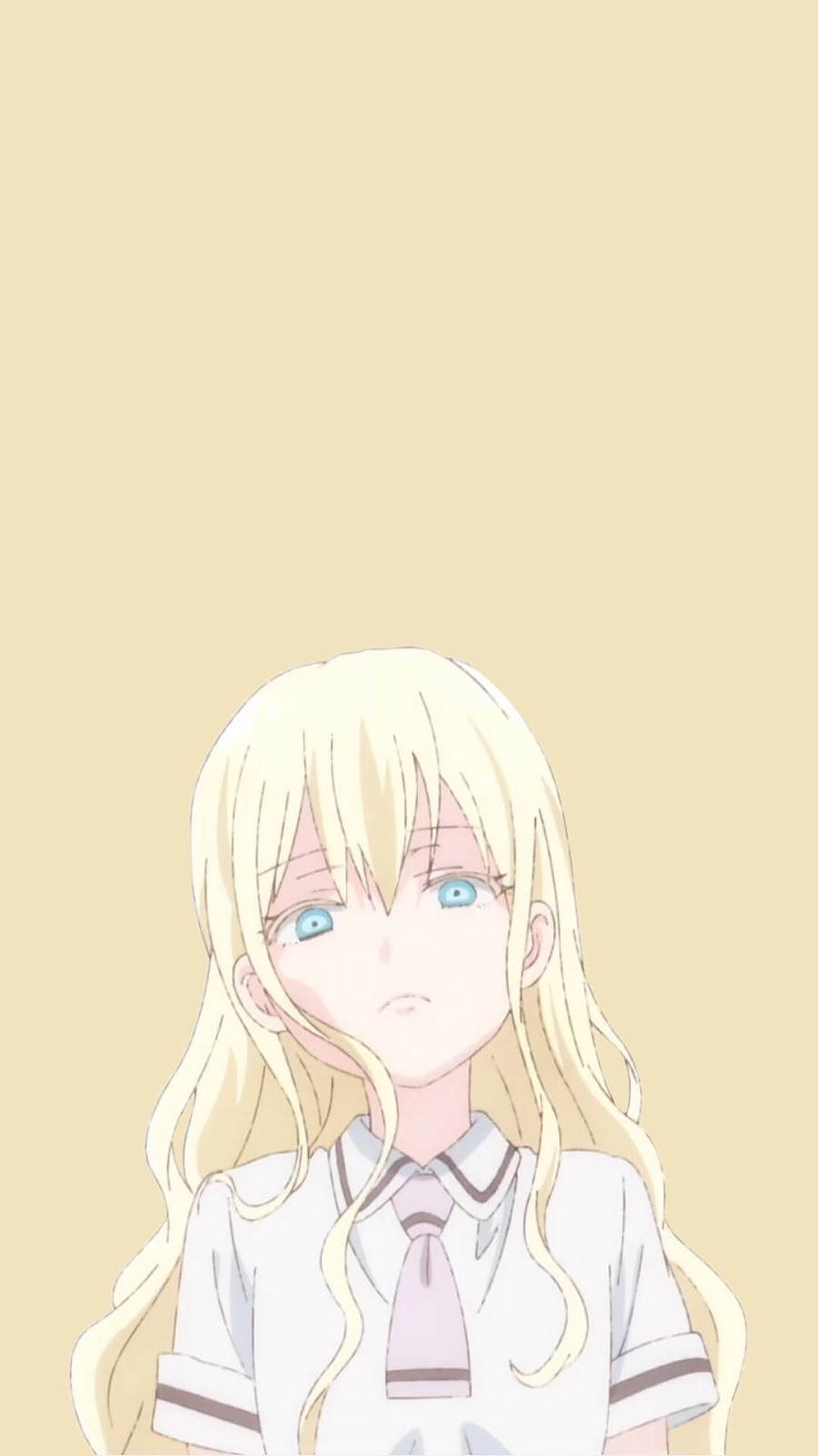 Olivia, Asobi Asobase, pastel yellow, Full HD Phone Wallpaper