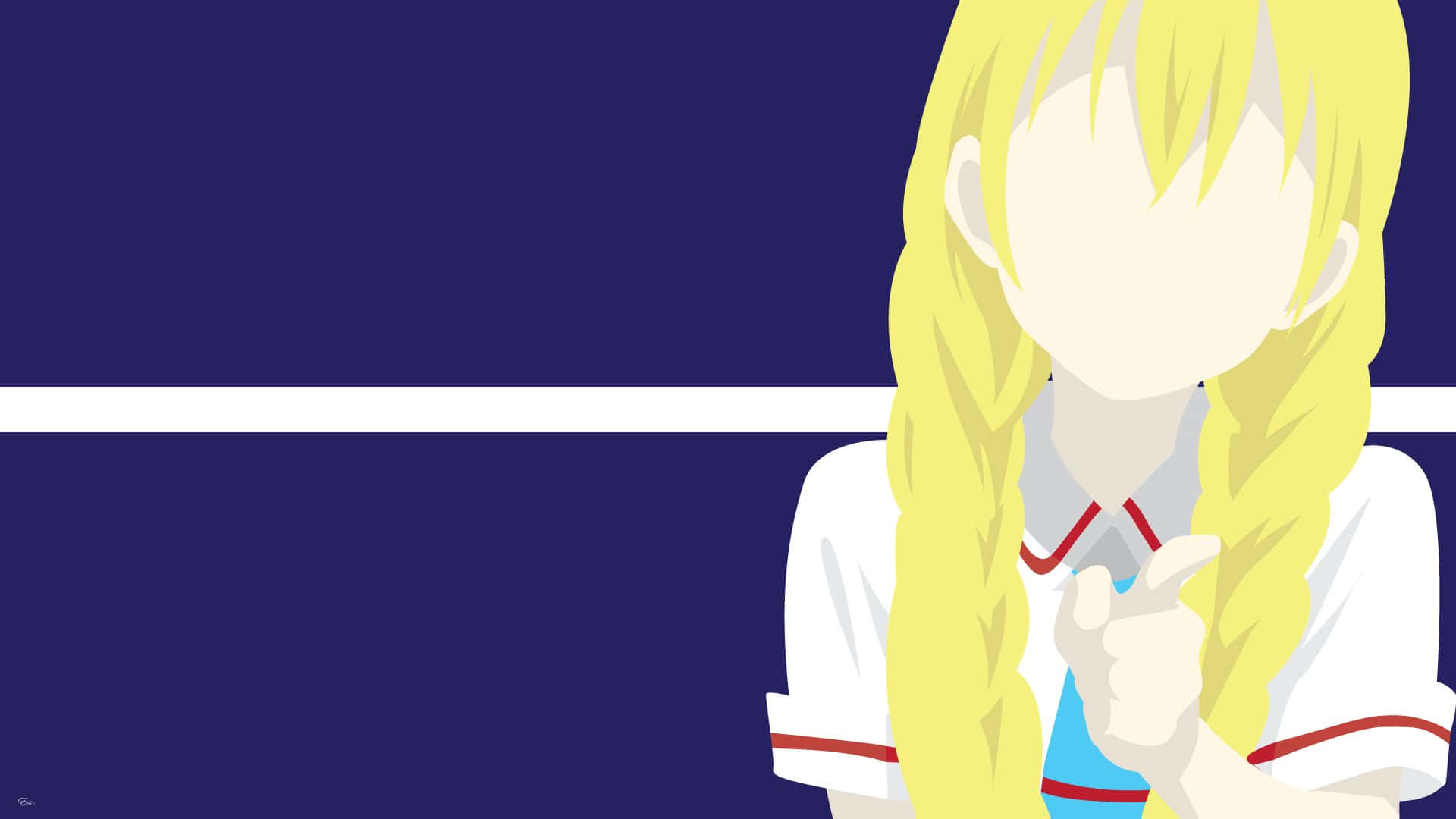 Asobi Asobase Olivia, long blonde braids, white school uniform, Full HD Desktop Wallpaper