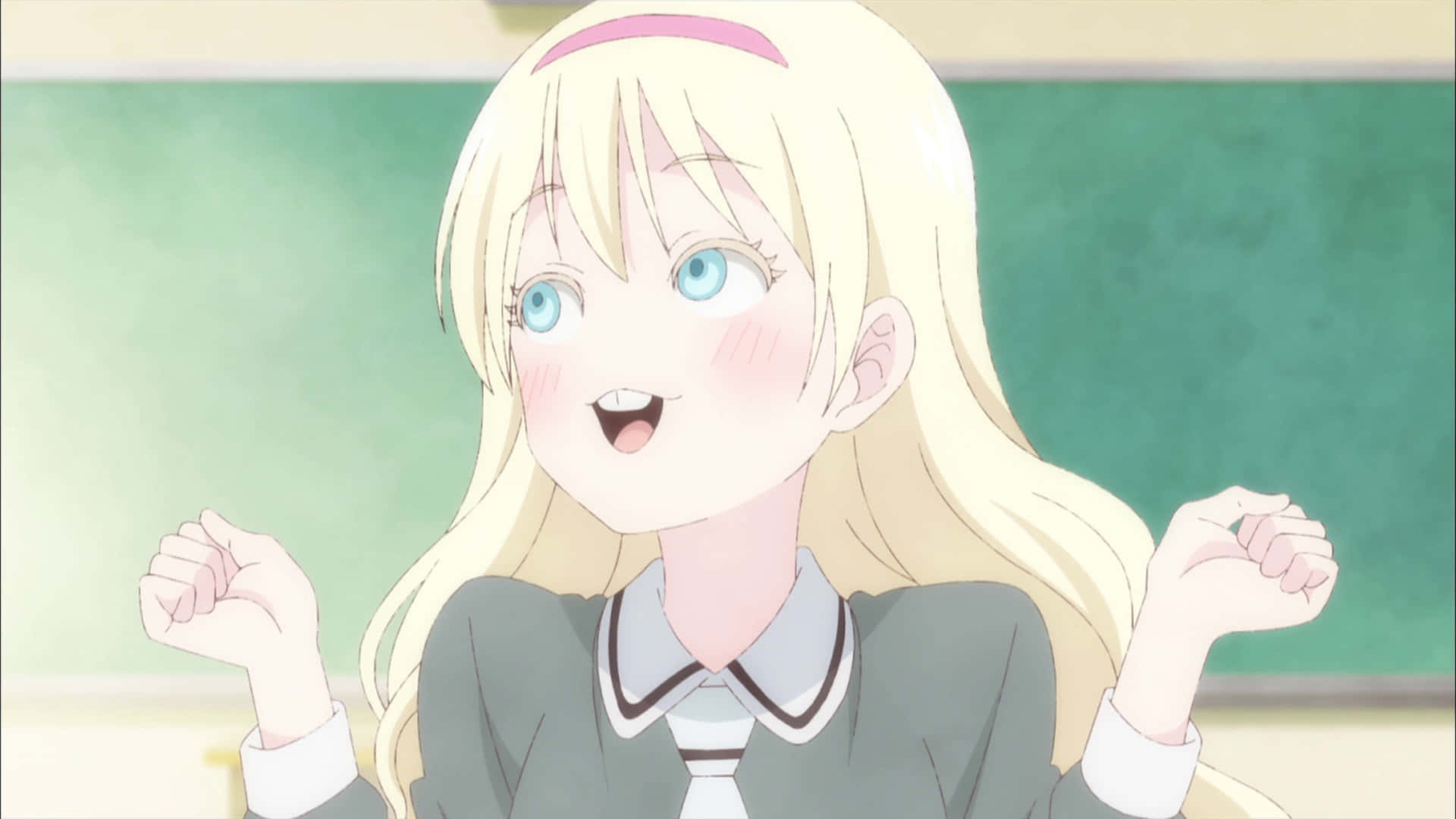 Asobi Asobase Olivia, anime girl, blonde hair, Full HD Desktop Wallpaper