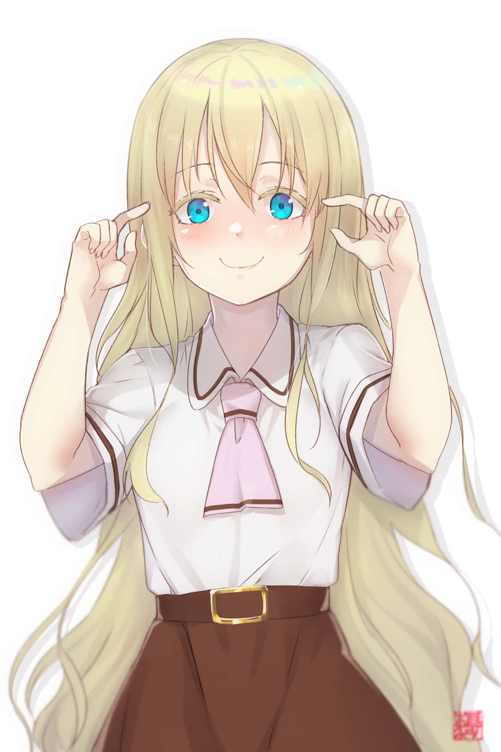 Asobi Asobase Olivia, long blonde hair, bright blue eyes, HD Phone Wallpaper