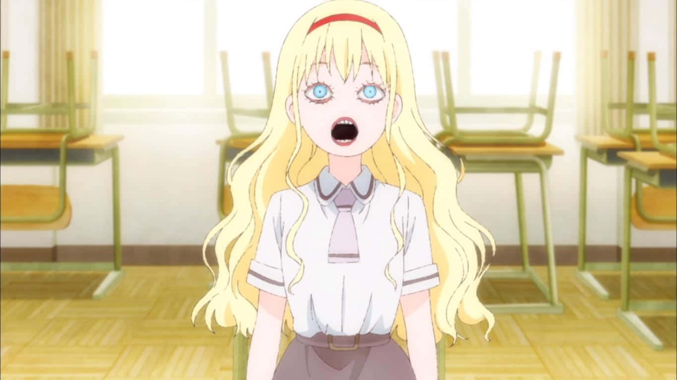 Asobi Asobase Olivia, long blonde hair, blue eyes, HD Desktop Wallpaper