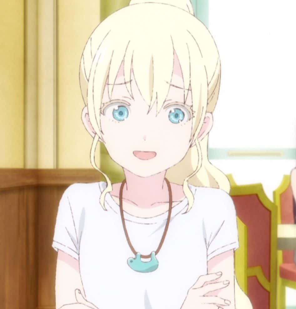 Asobi Asobase Olivia, blonde hair, blue eyes, SD Phone Wallpaper