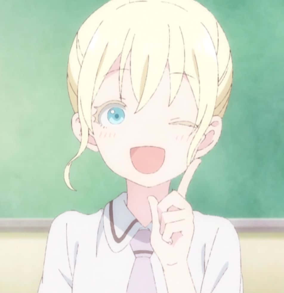 Asobi Asobase Olivia, blonde hair, blue eyes, SD Phone Wallpaper