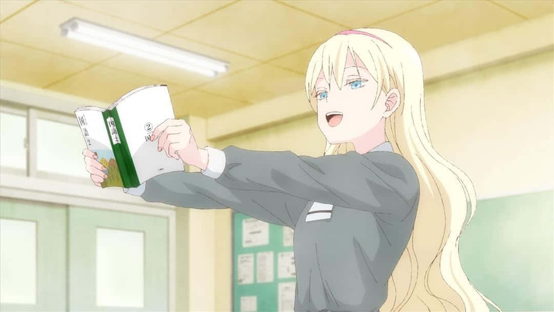 Olivia, Asobi Asobase, school uniform, SD Desktop Wallpaper