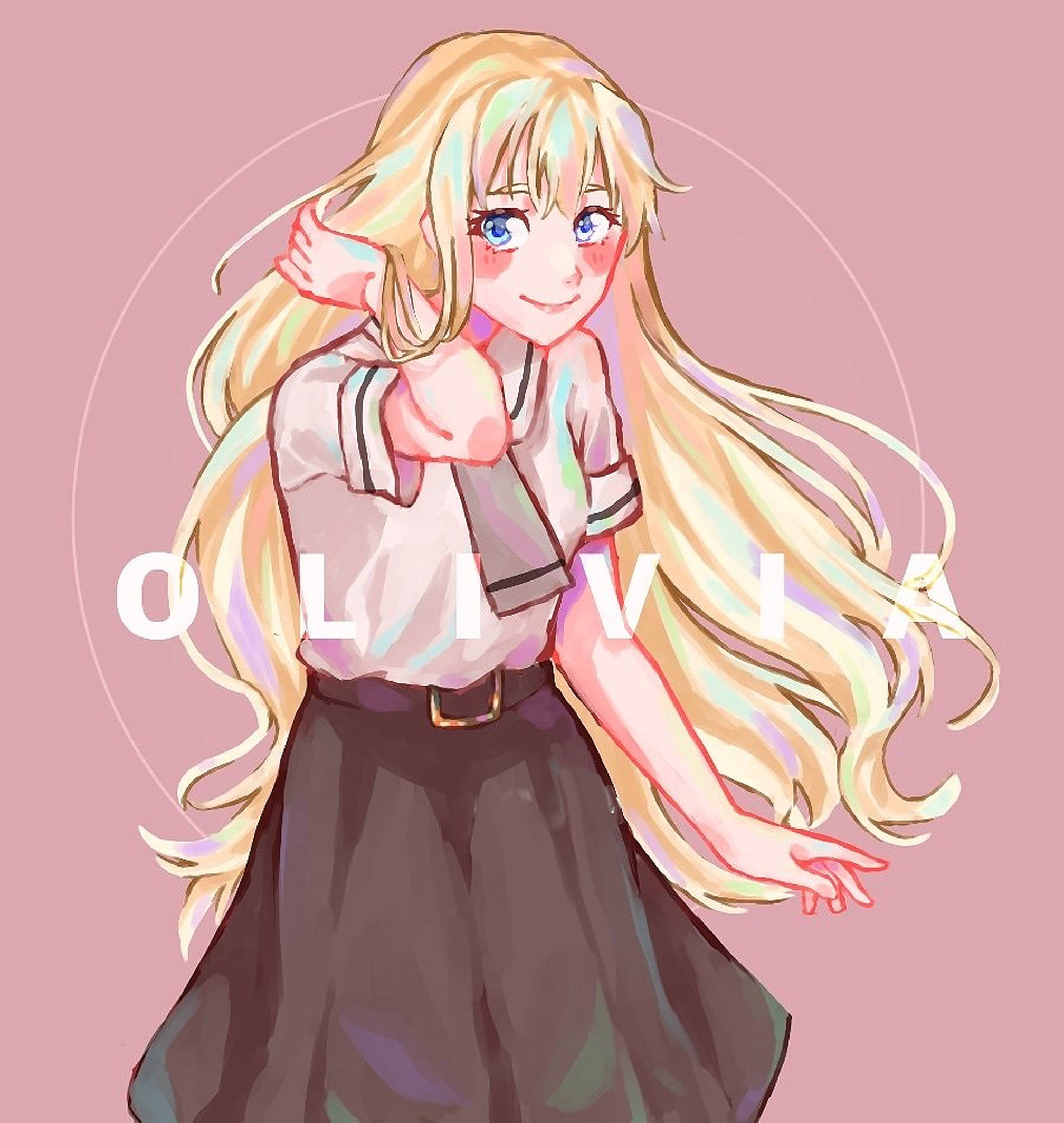 Olivia, Asobi Asobase, pink, Full HD Phone Wallpaper