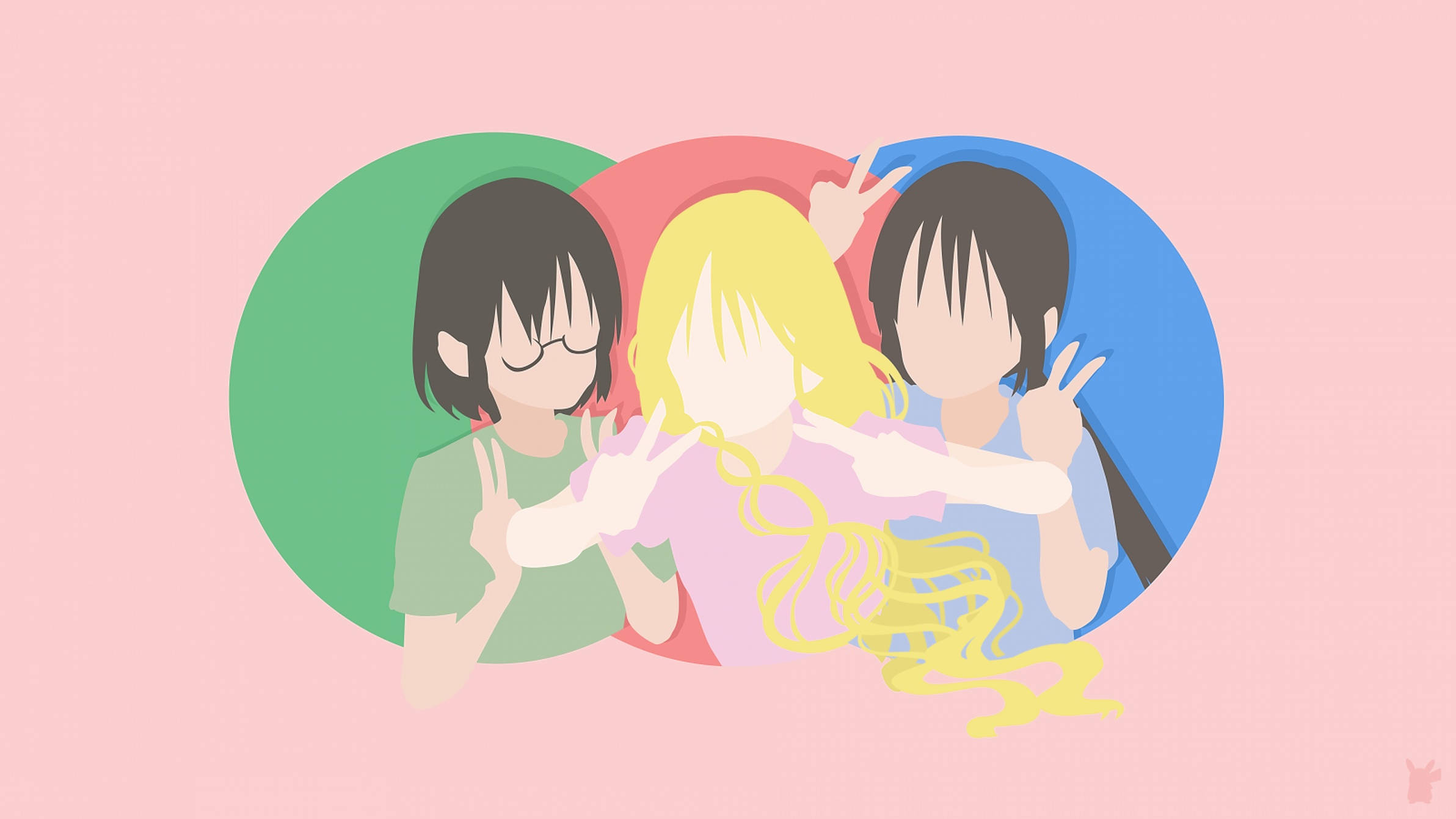 Asobi asobase, pastel minimalist art, colorful circles, Full HD Desktop Wallpaper