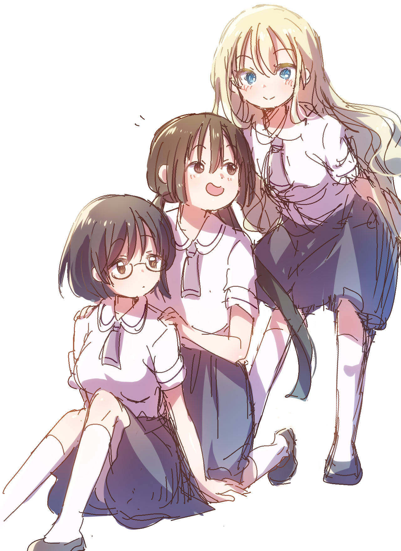 Asobi asobase, anime girls, school uniforms, HD Phone Wallpaper
