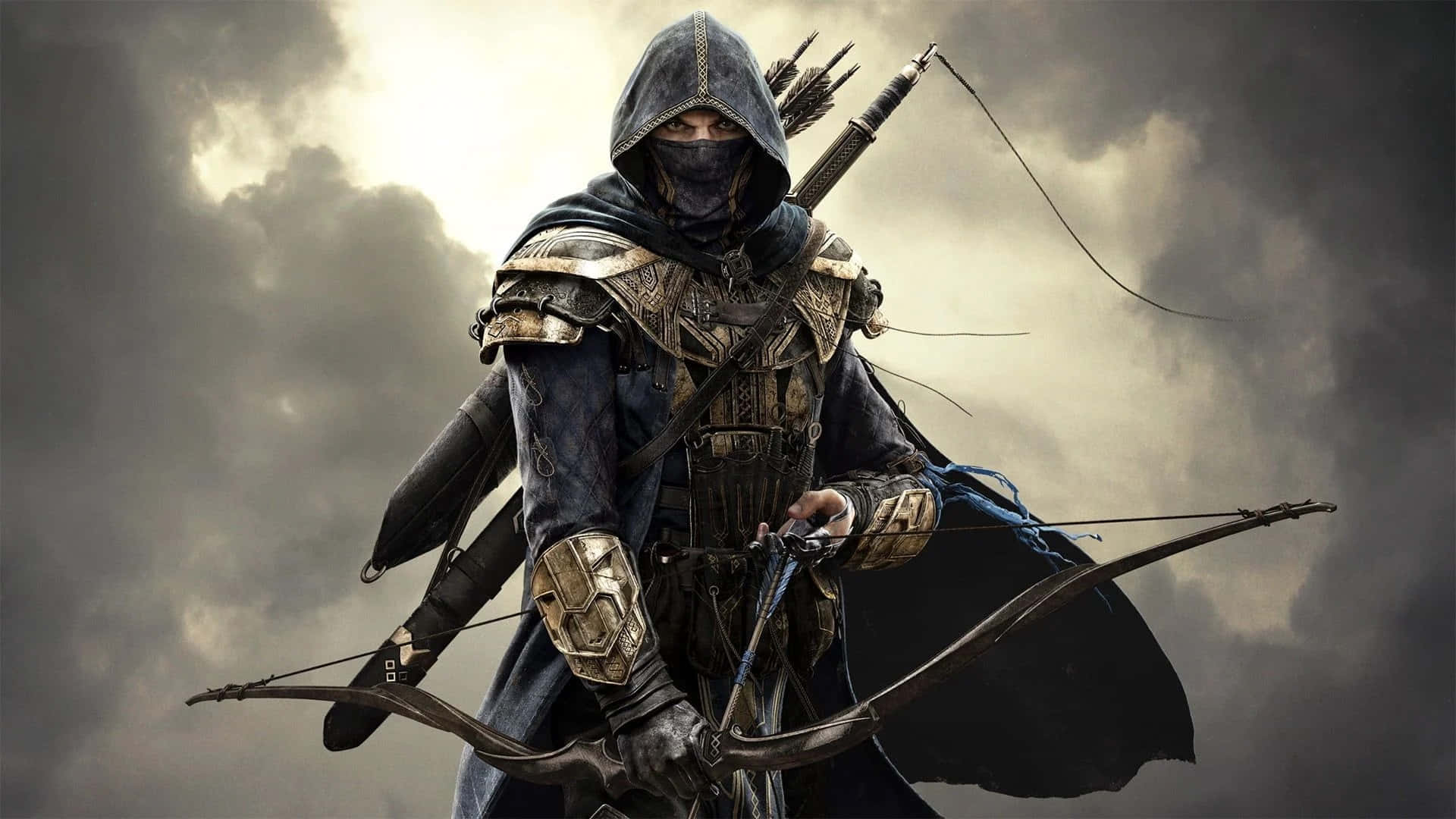 Assassin's Creed characters, hooded archer, ornate armor, Full HD Desktop Wallpaper