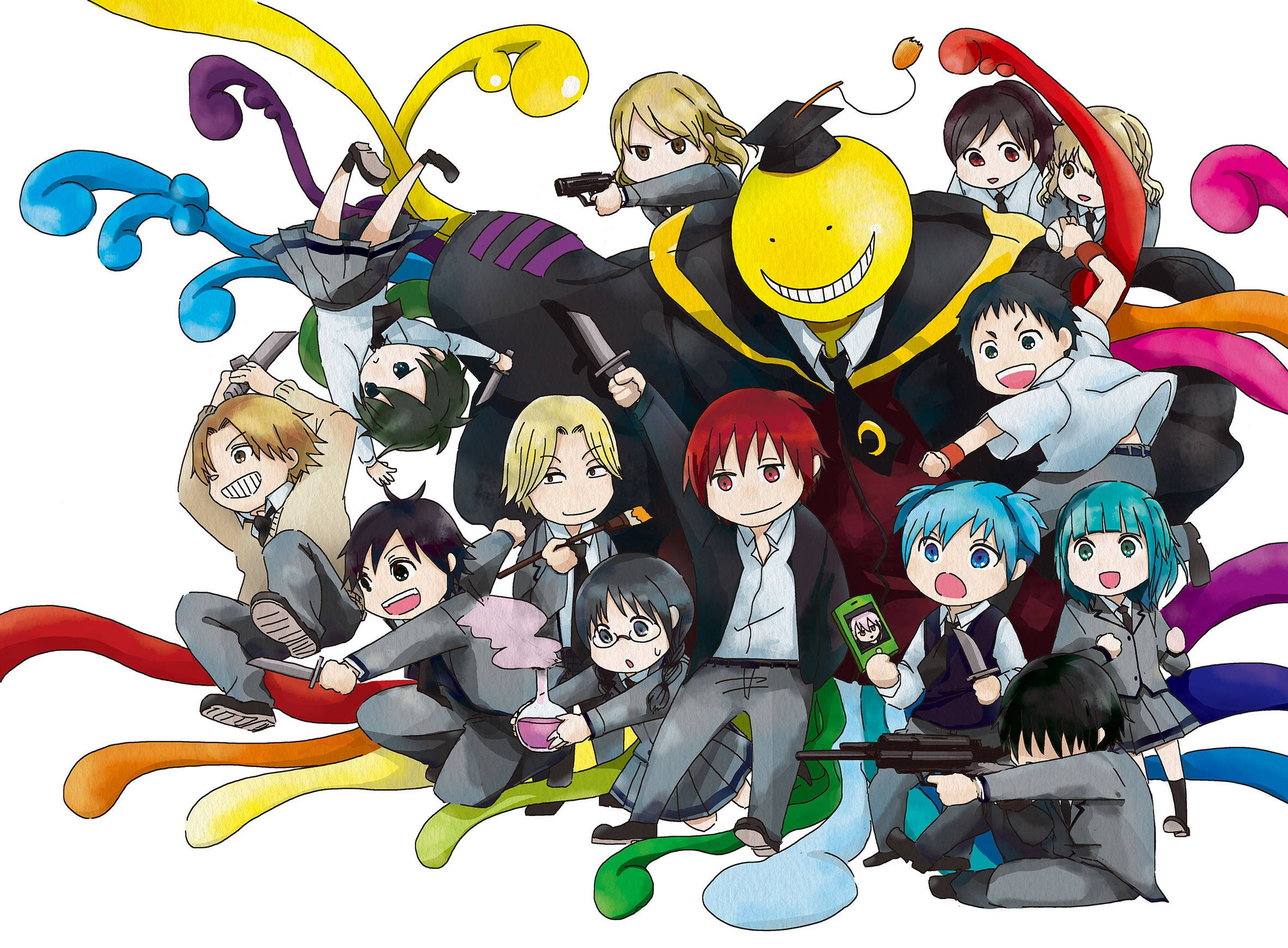Assassination Classroom, graduation, anime illustration, Full HD Desktop Wallpaper