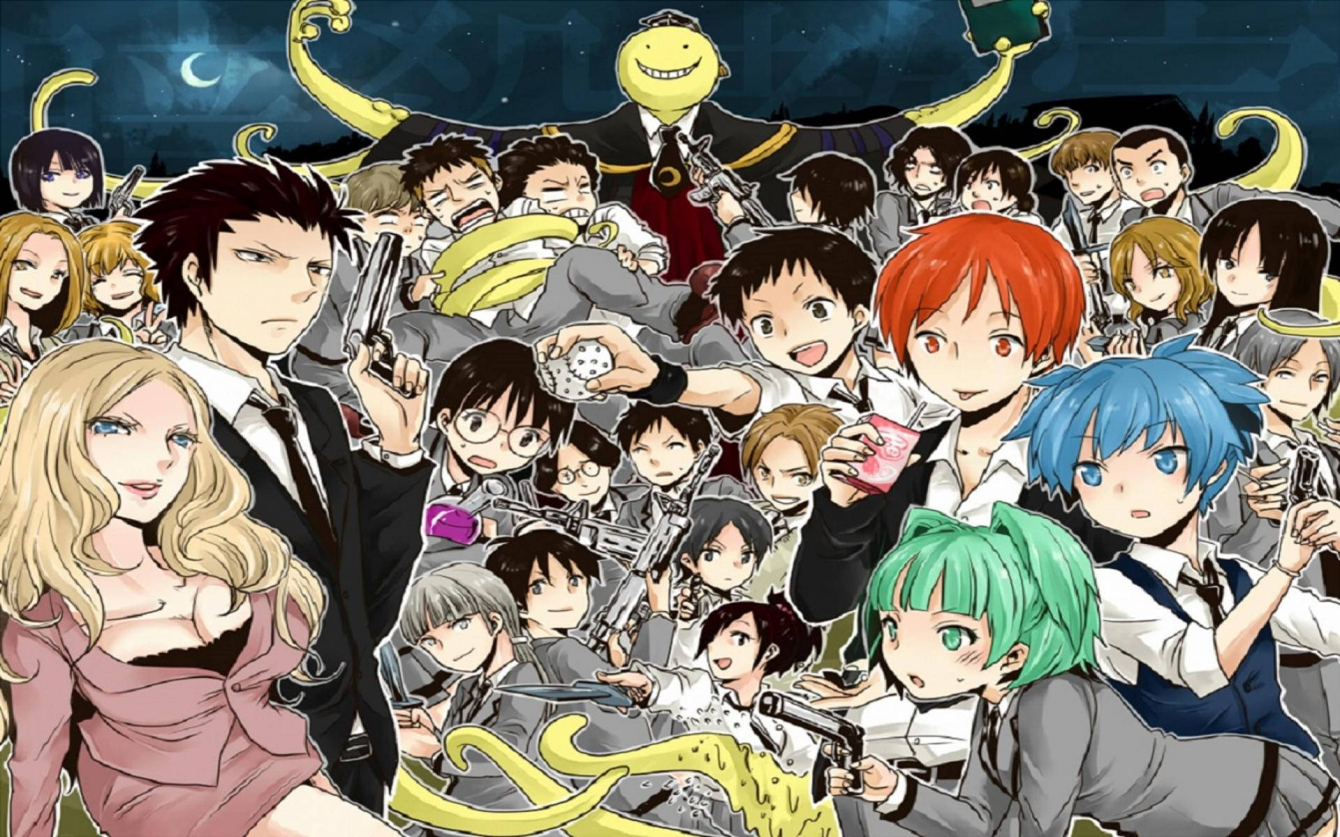 Assassination Classroom, class group, school uniforms, Full HD Desktop Wallpaper