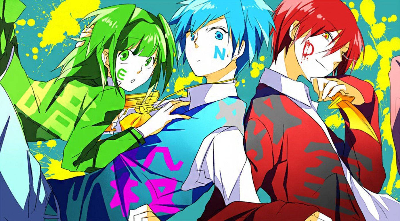 Assassination Classroom, anime characters, vibrant hair colors, HD Desktop Wallpaper